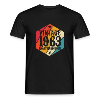 Vintage 1963 Limited Edition - Geschenk - Männer T-Shirt - Schwarz - Vorne - AI Model Male 178 light (178cm)