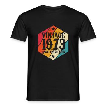 Vintage 1973 Limited Edition - Geschenk - Männer T-Shirt - Schwarz - Vorne - AI Model Male 178 light (178cm)