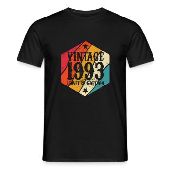 Vintage 1993 Limited Edition - Geschenk - Männer T-Shirt - Schwarz - Vorne - AI Model Male 178 light (178cm)