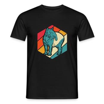 Tapir Vintage Retro - Cadeau - T-shirt homme - noir - Devant - AI Model Male 178 light (178cm)