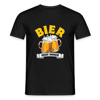 Bier geht immer - Spruch - Männer T-Shirt - Schwarz - Vorne - AI Model Male 178 light (178cm)