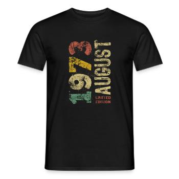 Limited Edition August 1973 Geburtstag - Geschenk - Männer T-Shirt - Schwarz - Vorne - AI Model Male 178 light (178cm)