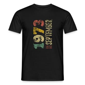 Limited Edition September 1973 Geburtstag Geschenk - Männer T-Shirt - Schwarz - Vorne - AI Model Male 178 light (178cm)