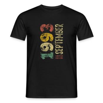 Limited Edition September 1993 Birthday Gift - Men's T-Shirt - black - Front - AI Model Male 178 light (178cm)