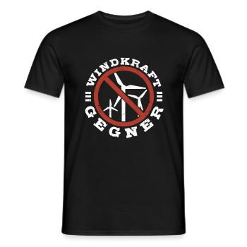 Windenergie - Windkraft Gegner - Kein Windpark - Männer T-Shirt - Schwarz - Vorne - AI Model Male 178 light (178cm)