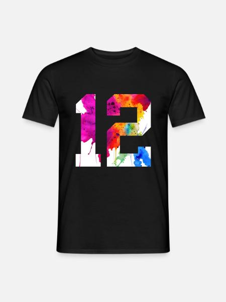 NUMÉRO 12 ANS 12E ANNIVERSAIRE - T-shirt homme - noir