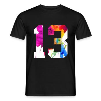 NUMMER 13 JAHRE ALT 13. GEBURTSTAG - Männer T-Shirt - Schwarz - Vorne - AI Model Male 178 light (178cm)