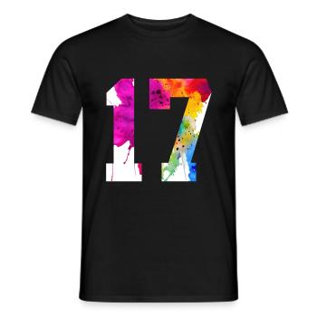 NUMMER 17 JAHRE ALT 17. GEBURTSTAG - Männer T-Shirt - Schwarz - Vorne - AI Model Male 178 light (178cm)