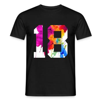NUMMER 18 JAHRE ALT 18. GEBURTSTAG - Männer T-Shirt - Schwarz - Vorne - AI Model Male 178 light (178cm)