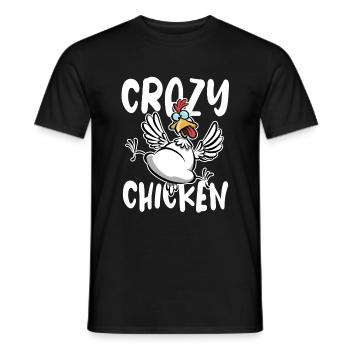 Crazy Chicken, Funny Chicken Cartoon - Men's T-Shirt - black - Front - AI Model Male 178 light (178cm)