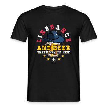 Linedance and Beer - Country Fan - Gift - Men's T-Shirt - black - Front - AI Model Male 178 light (178cm)