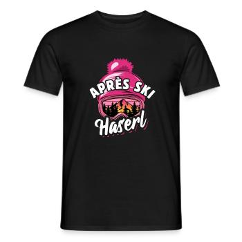 Ski - Apres Ski Haserl - Wintersport, Skiurlaub - Männer T-Shirt - Schwarz - Vorne - AI Model Male 178 light (178cm)