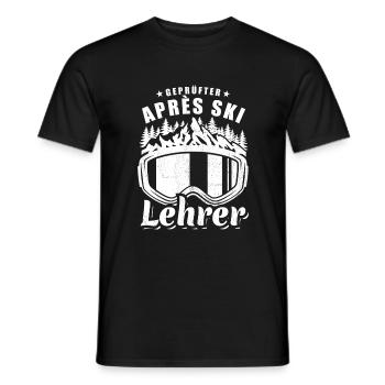 Ski, Geprüfter Apres Ski Lehrer, Skiurlaub - Männer T-Shirt - Schwarz - Vorne - AI Model Male 178 light (178cm)