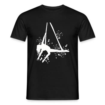 Tissu vertical acrobaties aériennes soie aérienne - T-shirt homme - noir - Devant - AI Model Male 178 light (178cm)