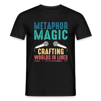 Poetry Slam Metaphor Magic Slam Poetry - Men's T-Shirt - black - Front - AI Model Male 178 light (178cm)