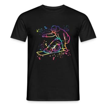 Snowboarder Snowboarding Snowboard - Men's T-Shirt - black - Front - AI Model Male 178 light (178cm)
