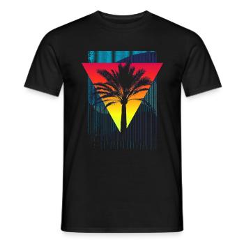 Palme (Dreieck, Streifen) - Männer T-Shirt - Schwarz - Vorne - AI Model Male 178 light (178cm)
