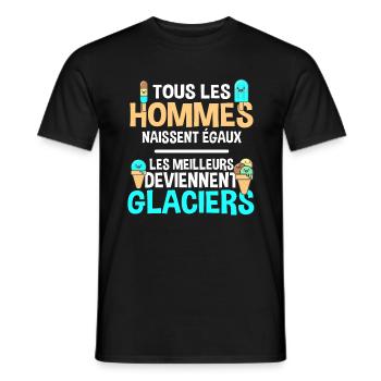 Glacier cadeau drôle glace anniversaire - T-shirt homme - noir - Devant - AI Model Male 178 light (178cm)
