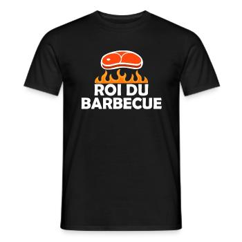 Roi - Grillade - Barbecue - Cadeau - Drôle - T-shirt homme - noir - Devant - AI Model Male 178 light (178cm)