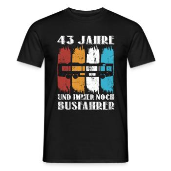 Busfahrer Bus Busfahren Beruf 43 Geburtstag Spruch - Männer T-Shirt - Schwarz - Vorne - AI Model Male 178 light (178cm)