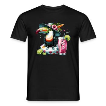 TUKAN KARIBISCHER SOMMER - Männer T-Shirt - Schwarz - Vorne - AI Model Male 178 light (178cm)