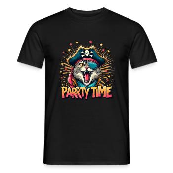 Chat Pirate Carnaval Costume Cologne Alaaf Anniversaire - T-shirt homme - noir - Devant - AI Model Male 178 light (178cm)