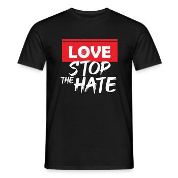 Amour Stop La haine Injustice Le racisme - T-shirt homme - noir - Devant - AI Model Male 178 light (178cm)