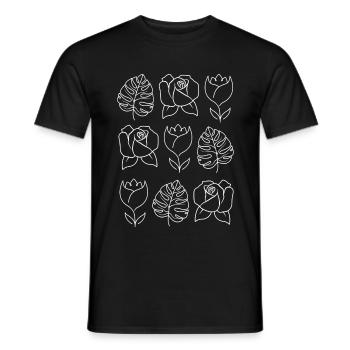 Flowers - Minimalist flowers - Men's T-Shirt - black - Front - AI Model Male 178 light (178cm)