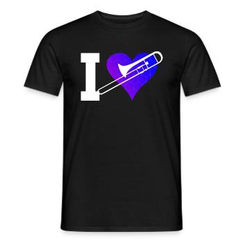 Trombone Ténor Hommes Trombone Brass Band - T-shirt homme - noir - Devant - AI Model Male 178 light (178cm)