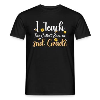 I Teach The Cutest Bees In 2nd Grade - Men's T-Shirt - black - Front - AI Model Male 178 light (178cm)