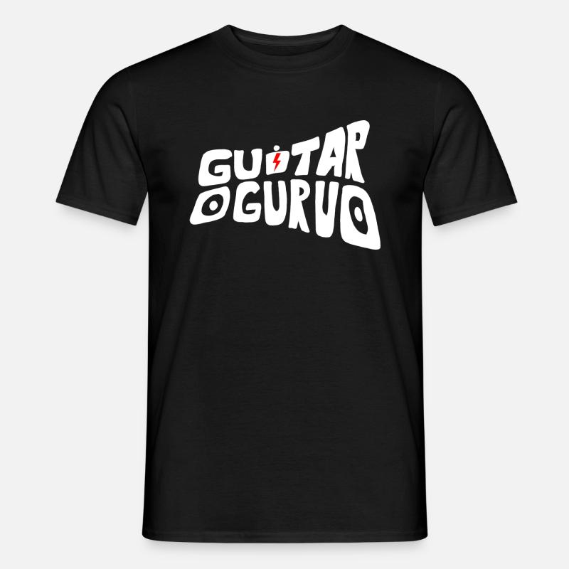 Guitar Guru (Roter Blitz) - Männer T-Shirt - Schwarz