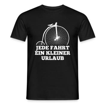 Mit dem Hochrad ist jede Fahrt ein kleiner Urlaub - Männer T-Shirt - Schwarz - Vorne - AI Model Male 178 light (178cm)