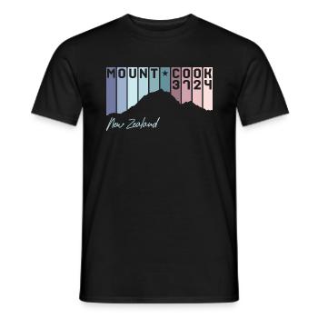 Mount Cook Aoraki New Zealand Neuseeland Souvenir - Men's T-Shirt - black - Front - AI Model Male 178 light (178cm)
