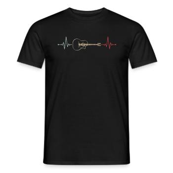 akustische Gitarre Frequenz Puls Geschenk bunt - Männer T-Shirt - Schwarz - Vorne - AI Model Male 178 light (178cm)