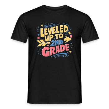 Leveled Up To 2nd Grade - Männer T-Shirt - Schwarz - Vorne - AI Model Male 178 light (178cm)