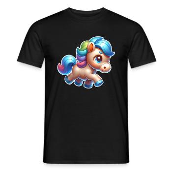Poney - T-shirt homme - noir - Devant - AI Model Male 178 light (178cm)