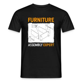 Expert en assemblage de meubles de menuiserie - T-shirt homme - noir - Devant - AI Model Male 178 light (178cm)