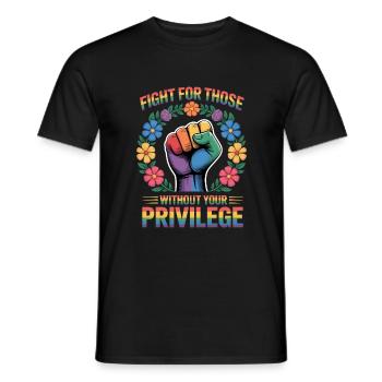 Battez-vous pour ceux qui n’ont pas votre privilège - T-shirt homme - noir - Devant - AI Model Male 178 light (178cm)