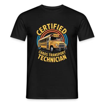 Certified Chaos Transport Technician - Men's T-Shirt - black - Front - AI Model Male 178 light (178cm)