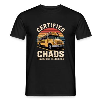 Certified Chaos Transport Technician - Men's T-Shirt - black - Front - AI Model Male 178 light (178cm)