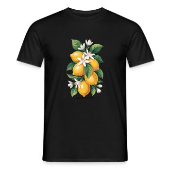 Sunshine & Citrus Lemon Summer Holiday - Men's T-Shirt - black - Front - AI Model Male 178 light (178cm)