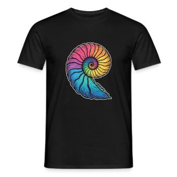 Farbenfrohe Ammoniten Fossilien Urzeit - Männer T-Shirt - Schwarz - Vorne - AI Model Male 178 light (178cm)