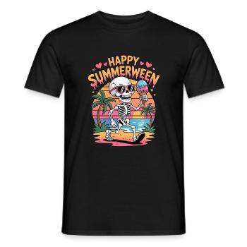 Happy Summerween Halloween Eis - Männer T-Shirt - Schwarz - Vorne - AI Model Male 178 light (178cm)
