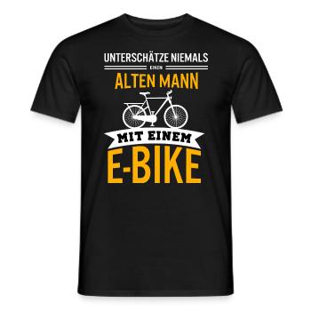 E-Bike E Bike E-Biker Biker Fahrrad Geschenk - Männer T-Shirt - Schwarz - Vorne - AI Model Male 178 light (178cm)