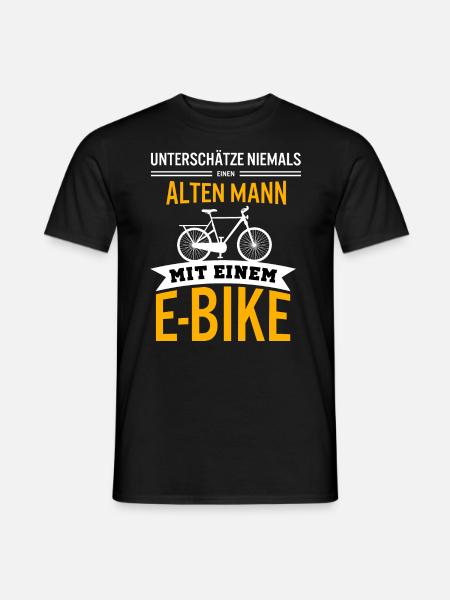 E-Bike E Bike E-Biker Biker Fahrrad Geschenk - Männer T-Shirt - Schwarz