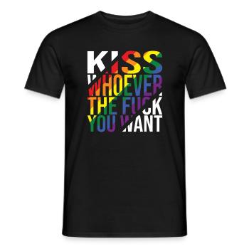 Embrassez qui que vous vouliez Fierté LGBTQ - T-shirt homme - noir - Devant - AI Model Male 178 light (178cm)
