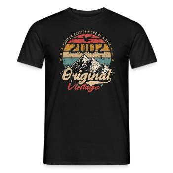 Original Vintage 2002 Limited Edition 2002 - Men's T-Shirt - black - Front - AI Model Male 178 light (178cm)