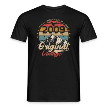 Original Vintage 2009 Limitierte Auflage 2009 - Männer T-Shirt - Schwarz - Vorne - AI Model Male 178 light (178cm)