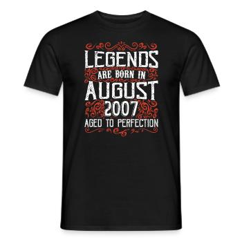 2007 August Vintage Retro Anniversary August 2007 - Men's T-Shirt - black - Front - AI Model Male 178 light (178cm)
