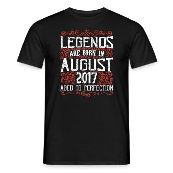 2017 August Vintage Retro Birthday August 2017 - Men's T-Shirt - black - Front - AI Model Male 178 light (178cm)